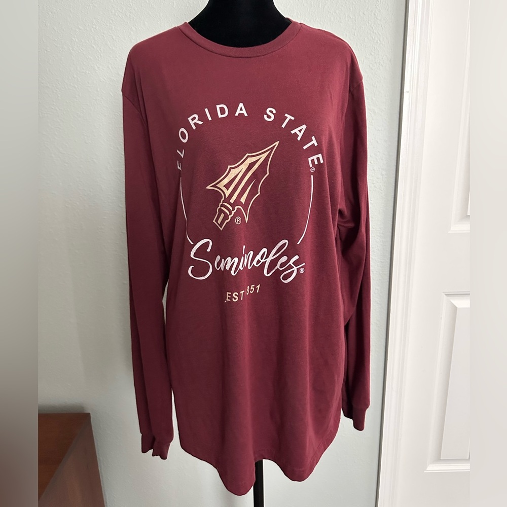Florida State Seminoles Maroon Long Sleeve T-Shirt. Size XL NWOT Very soft!